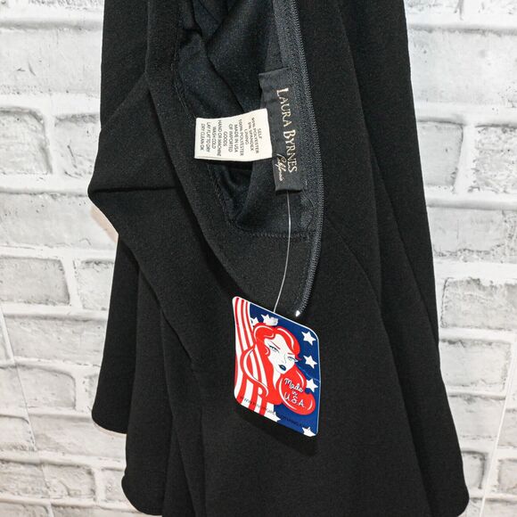 Laura Byrnes California Women's Pinup Pleated Box Skirt in Black sz Small - Picture 6 of 11